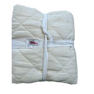 Pottery Barn Ivory Belgian Flax Linen Diamond Quilted Sham New